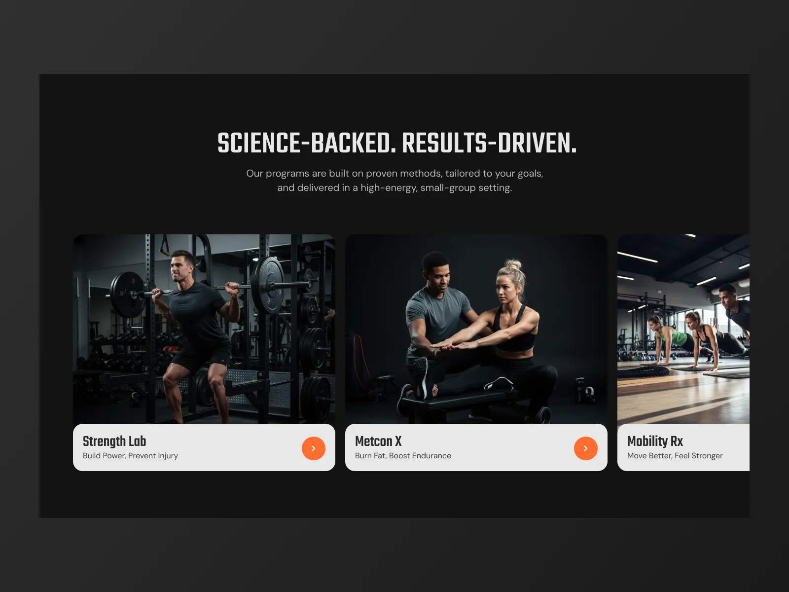 Synergy Fitness Landing Page